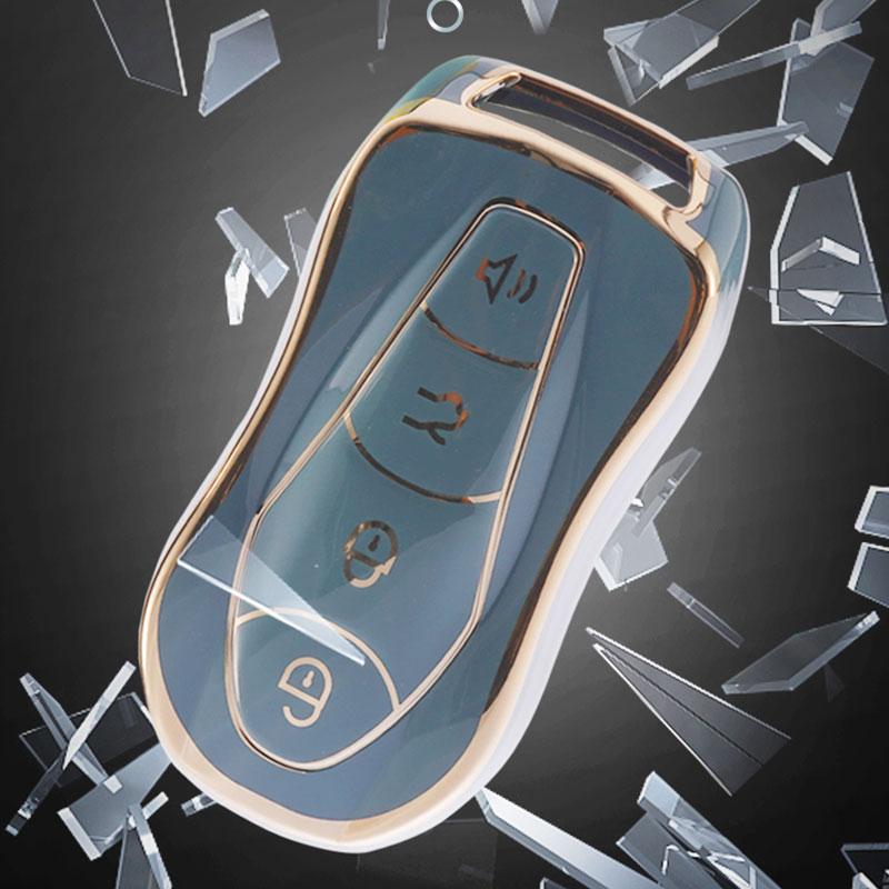Для Geely Atlas Pro Boyue Tugella Azkarra FY11 Emgrand GS X6 SUV EC7 ТПУ чехол для ключей с золотым краем, защитный чехол для ключей, брелок, аксессуары