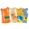 Boy's Sleeveless Tops Cartoon Print Solid Color T-Shirts Vest Kids Summer Basic Cotton Shirts