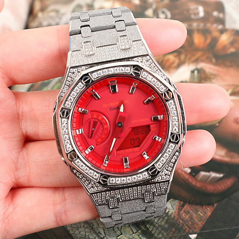 Casio Унисекс 44-миллиметровые красные часы GA-2100-4A(Часы1--)