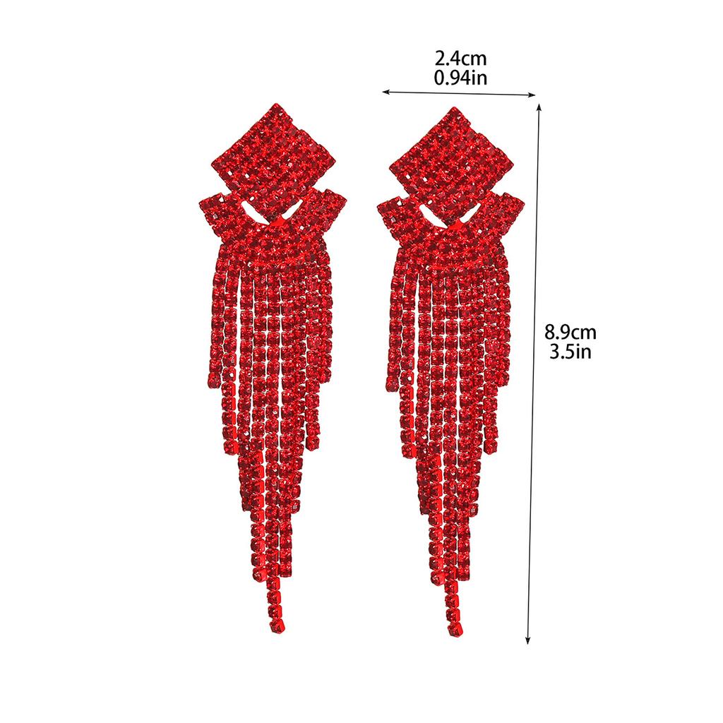 Длинные красные серьги с бахромой для женщин, изысканные серьги-гвоздики и украшения для ушей высочайшего класса.