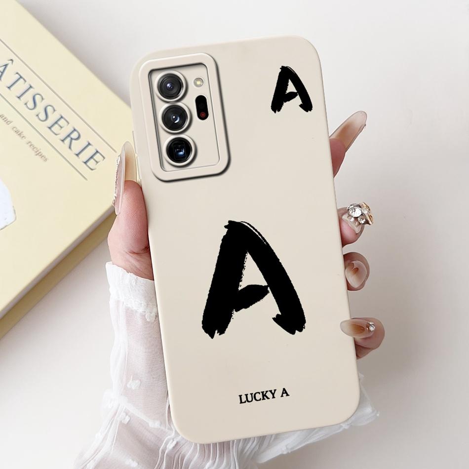Для Samsung Galaxy Note 20 Ultra Note20 Счастливой Первой Буквой Чехол для Телефона Для Samsung Note 20 20Ultra 5G Мягкие Силиконовые Чехлы