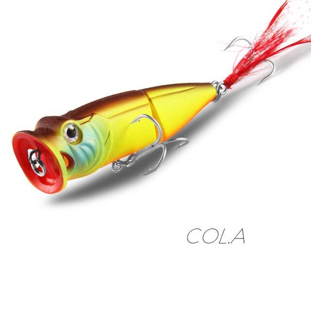 BEARKING Популярные модели розничных рыболовных приманок, твердые наживки разных цветов, поппер 70 мм, 11 г, плавающие приманки для верхней воды