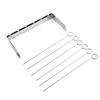 Stainless Steel Grill Rack Foldable Grill Rack Reusable Barbecue Skewers Forks with Holder Barbecue Accessories