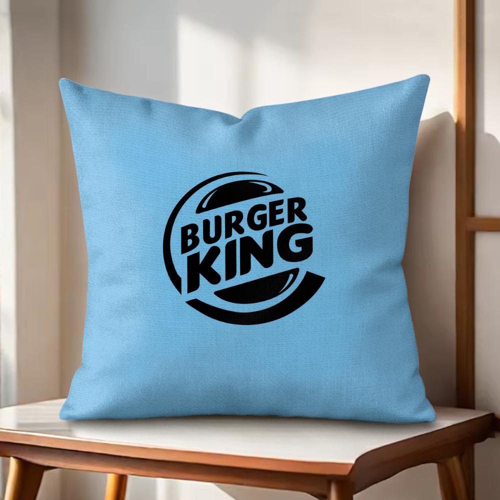 Brand HHun Burger King Cushion Cover Natural Linen Organic Fabric DoubleSided Printing Couch Pillow Covers Home Decor