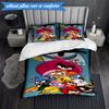 Red Birds Characters Collage 3pcs K-pop music group Bedding set,Ideal for Bedroom, Dormitory,Including Duvet Cover And 2pcs Pillowcases,Fan gifts