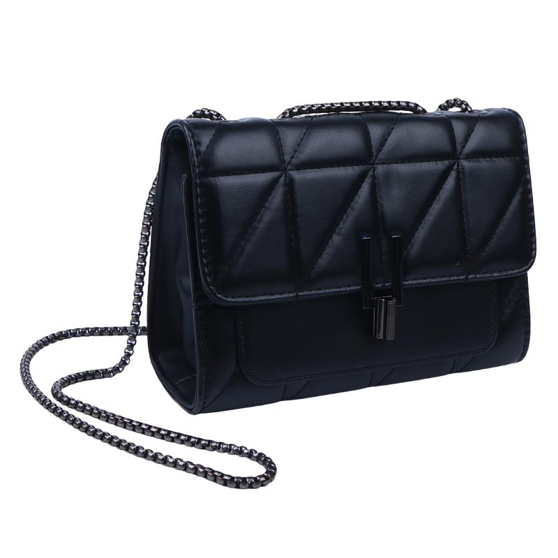 Women'S Quilted Chain Shoulder Bag New Fashion Crossbody Bag With Metal Lock Tassel Pu Leather Messenger Shoulder Bags
