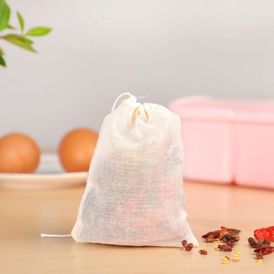 10/20 шт. многоразовых мешочков для специй с завязкой, мешочки из натуральной хлопковой ткани для фильтрования чая, трав, супа, многоразовые чайные пакетики, прочные мешочки из марли