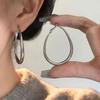 High-End Classic Teardrop Hoop Earrings: Luxury 925 Silver Needle, Simple Fashion Accessories for Women