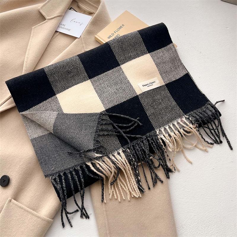 Warm Luxury Brand Cashmere Scarf Women Thick Print Shawl and Wraps Ladies Blanket Foulard Winter Pashmina Bandana Bufanda