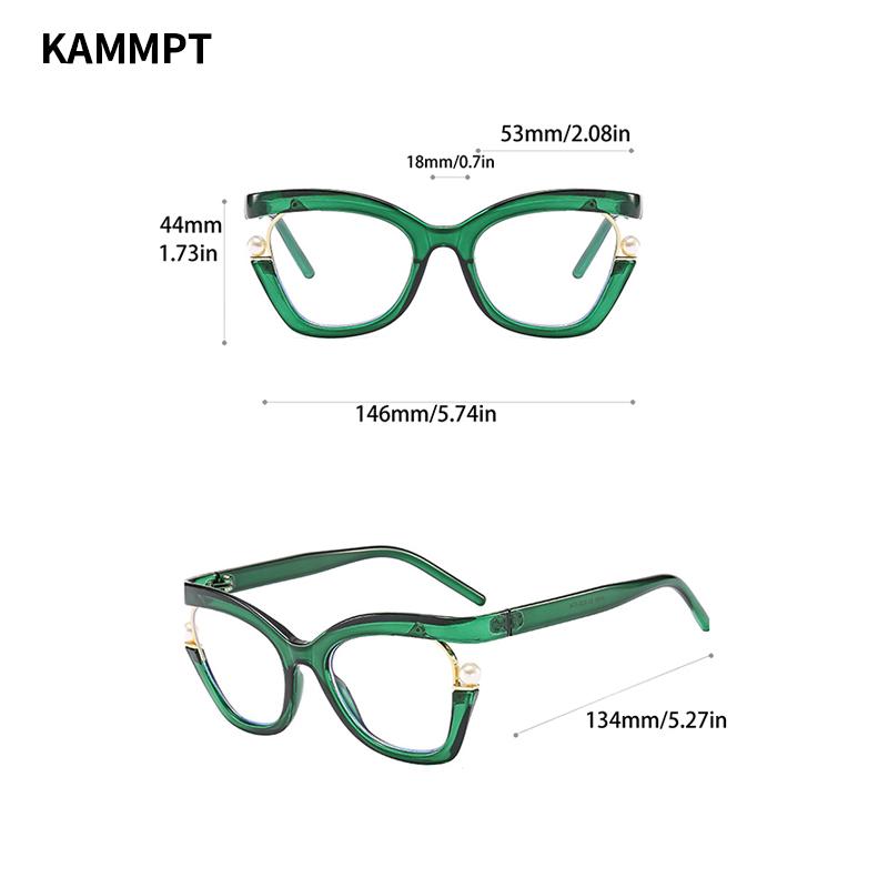 Женские очки «кошачий глаз» большого размера с жемчугом, стильные очки для блокировки синего света, модные многоцветные компьютерные очки