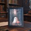 Framed Ghost Picture Ghost Wall Art Decoration Creepy Gothic Picture for Bedroom