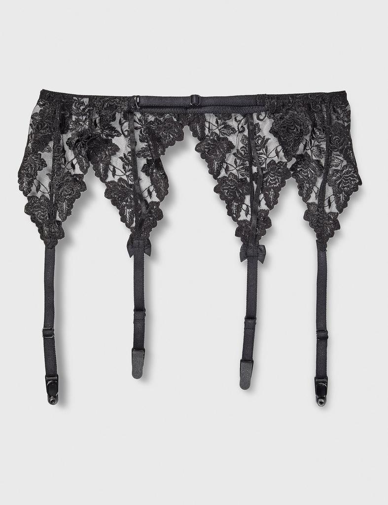 Garter Stocking Rose Pattern Made In 535028 La Pomme Black [La Pomme] Women's Belt, Stopper, Lace, Cosplay, Japan, Brand,
