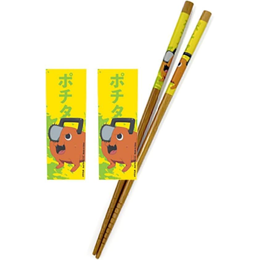 Just Funky Chaaw Man Chopsticks - Pochita Merch, 2 Sets of 8.85 Inches Long Anime Chopsticks