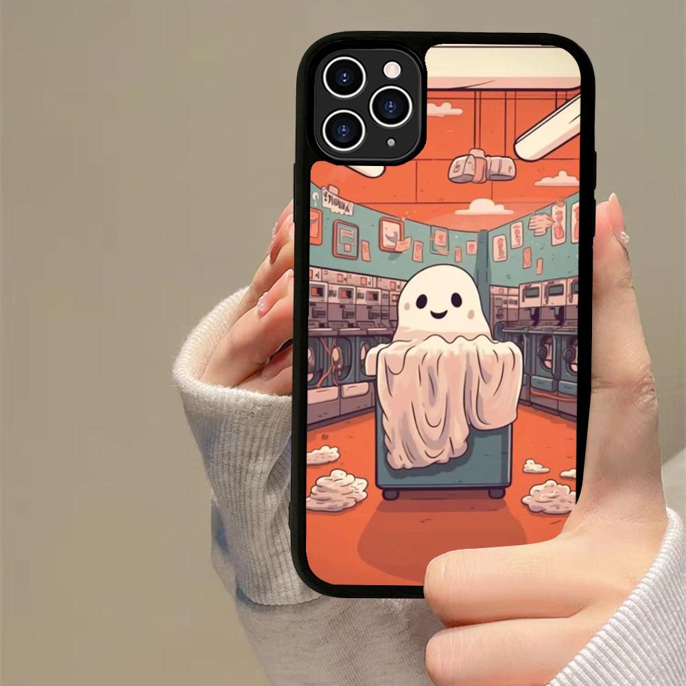 Мультяшный жуткий привидение Чехол для телефона Силикон PC+TPU Для Для IPhone 11 12 13 14 15 16 Plus Pro Max Чехол