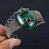 Fancy Malachite Gemstone Pure Copper Wire Wrapped Handmade Cuff/ Bangle Jewelry