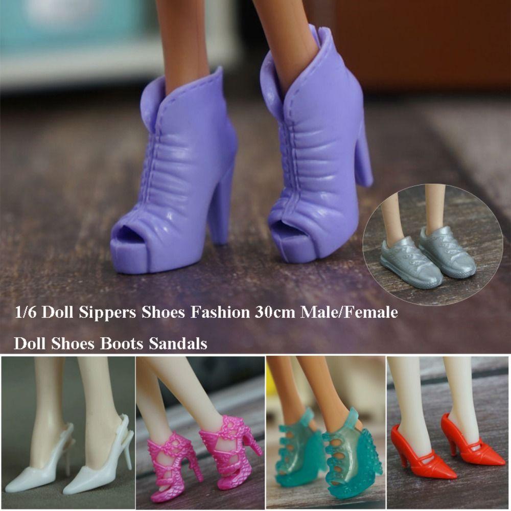 Fashion 1/6 Doll Sippers Shoes Plastic Shoes Clothes Accessories Fit Foot Length 2cm Dolls