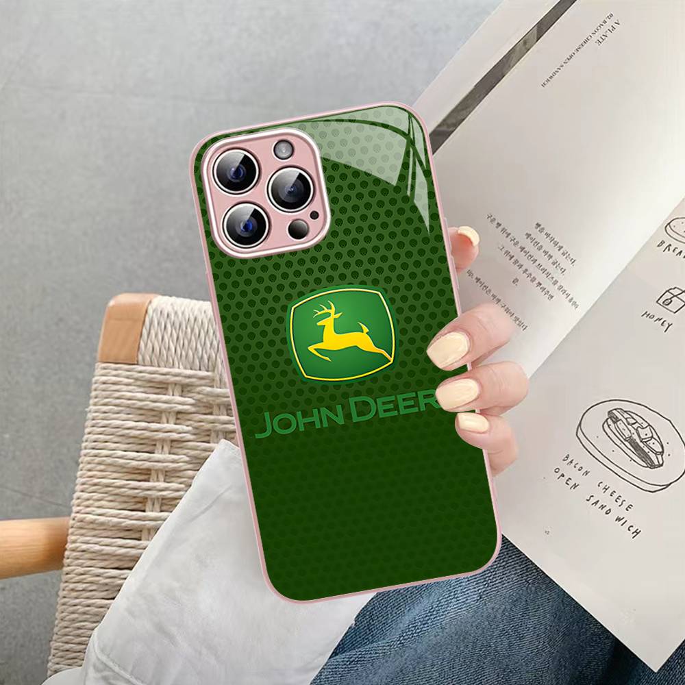 Зеленый Грузовик J-John Трактор D-Deeres Закаленное Стекло Для Iphone 14 13 12 11 Pro Mini XS MAX 14Plus X XS XR Чехол