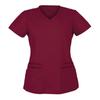 Women Short Sleeve V Neck Soild Tops Pocket Working T-shirts Blouse