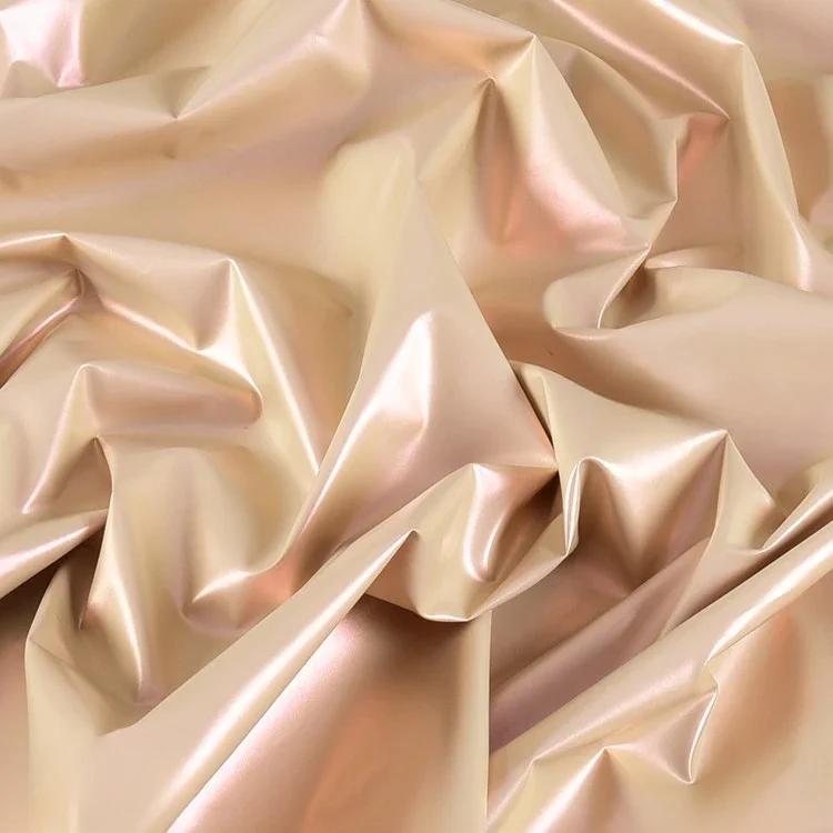 100x150 см искусственная кожа хамелеон водонепроницаемый пуховик ткань глянцевая симфония градиент для кожаной куртки ткани материалы