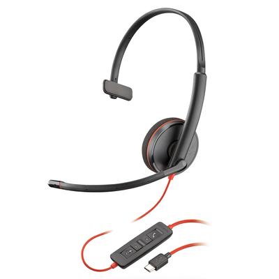 Проводная гарнитура Poly Blackwire 3210 с шумоподавлением и микрофоном, легкая, год производителя, наушники с микрофоном для веб-конференций Windows Mac Chrome
