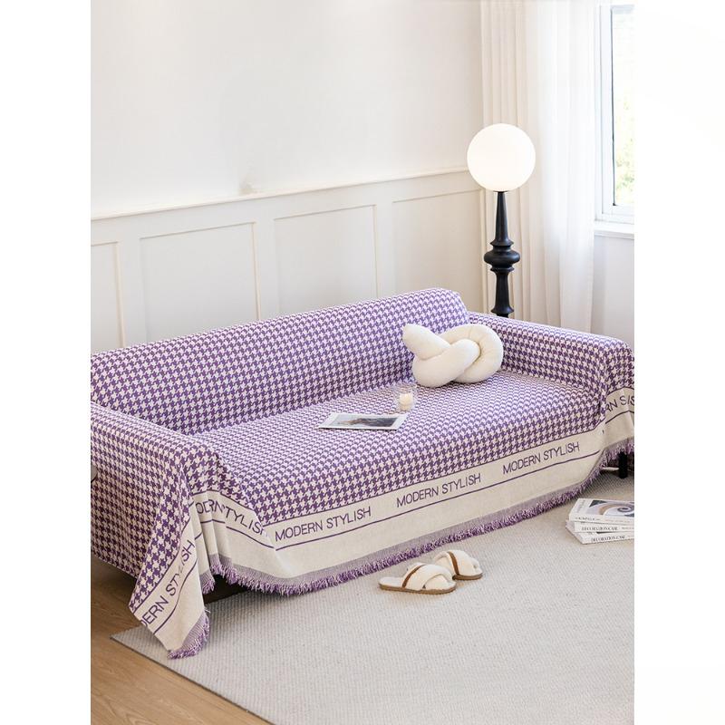 Nordic Chenille Sofa Cushion Fabric Four Seasons Universal Seat Cushions Non-Slip Simple Modern Sofa Towel Houndstooth Cover Towel