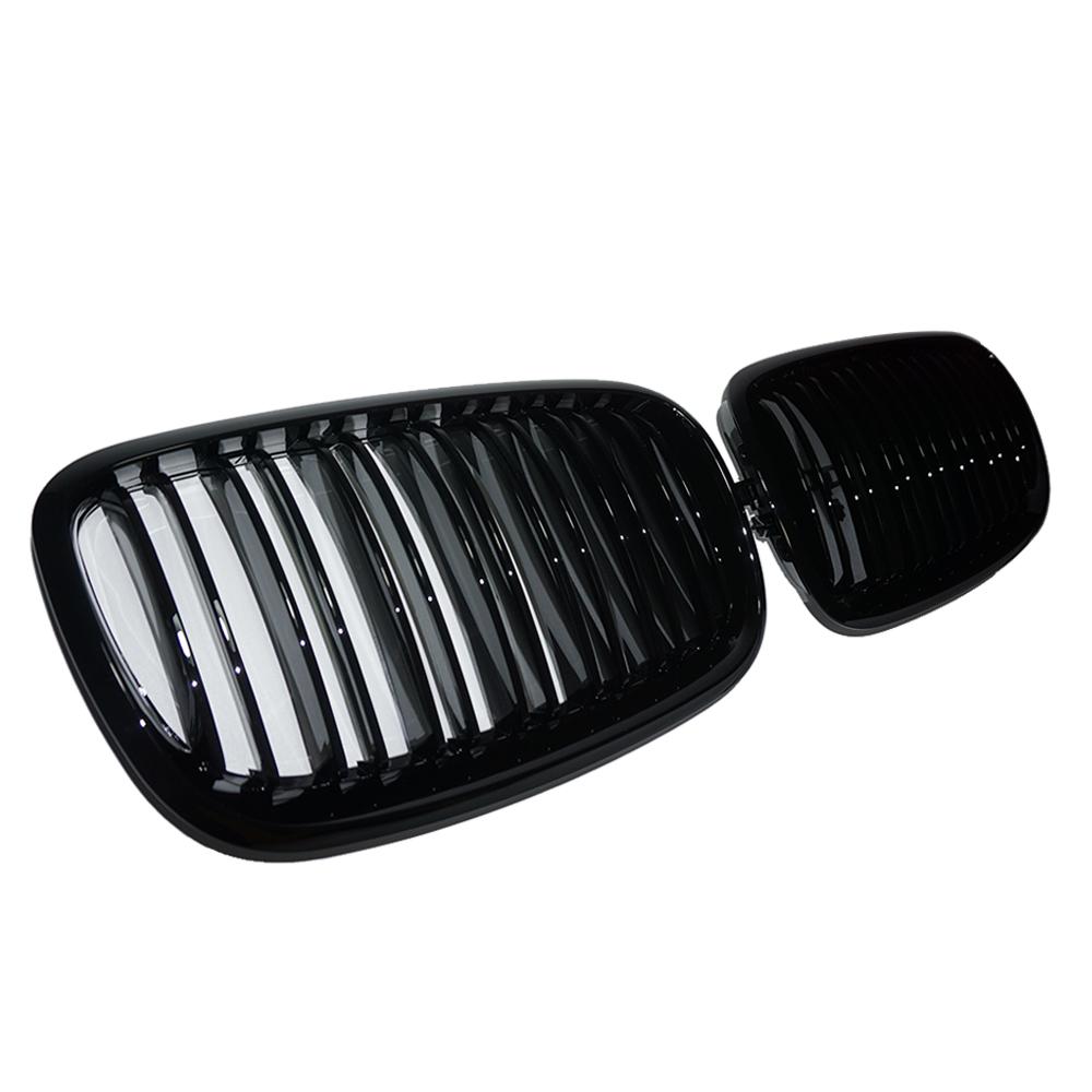 2 шт., бампер, решетка для почек, передняя решетка с двойной планкой для BMW X5 X6 E70 E71 2008-2013, глянцевый черный гоночный автомобиль, Стайлинг автомобиля