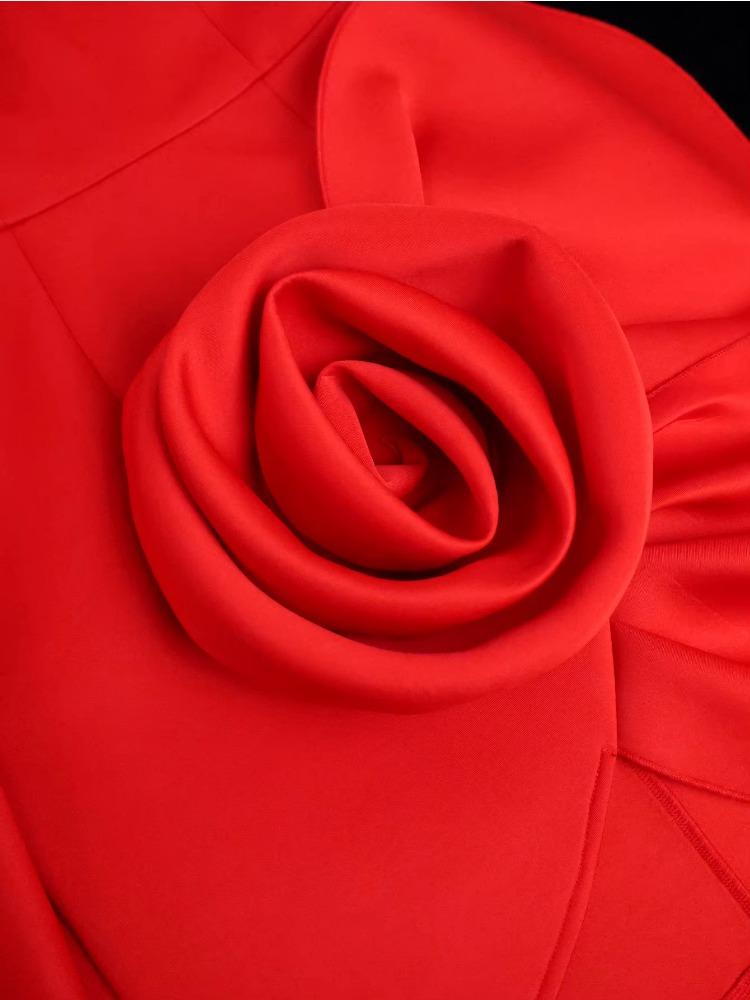 Afridan Женские Вечерние Сексуальные Мини-платья Бандо с 3D Большим Цветком Рождество С Открытыми Плечами Облегающие Свадебный Гость Праздничное Мероприятие Новое