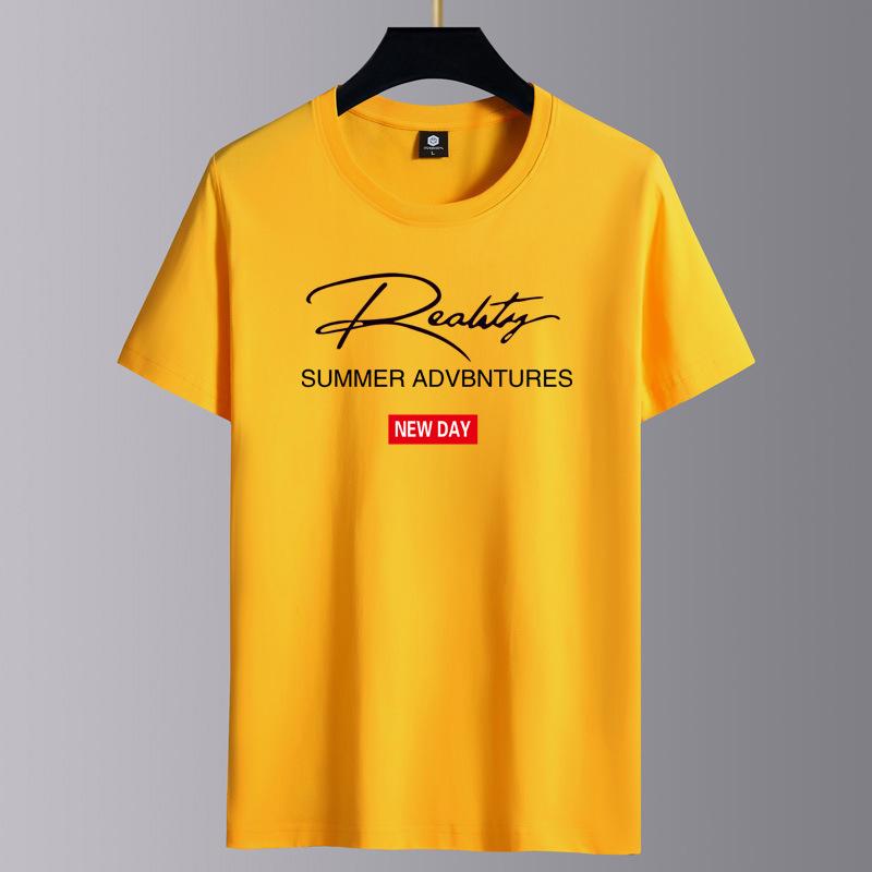 Мужская модная повседневная футболка свободного кроя с круглым вырезом и коротким рукавом