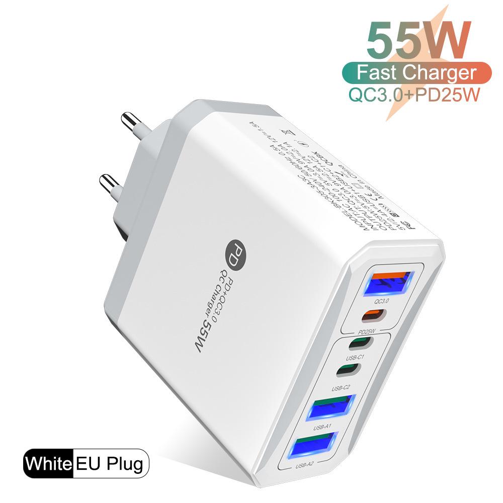 Быстрое зарядное устройство GaN с двумя портами PD65W для компьютеров и планшетов - Стандарт ЕС