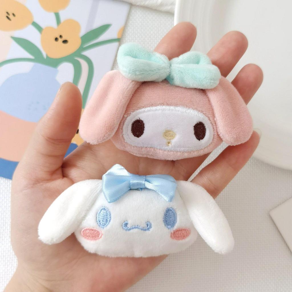 Sanrio My Melody & Cinnamoroll Плюшевая повязка на голову, брошь и подвеска для сумки
