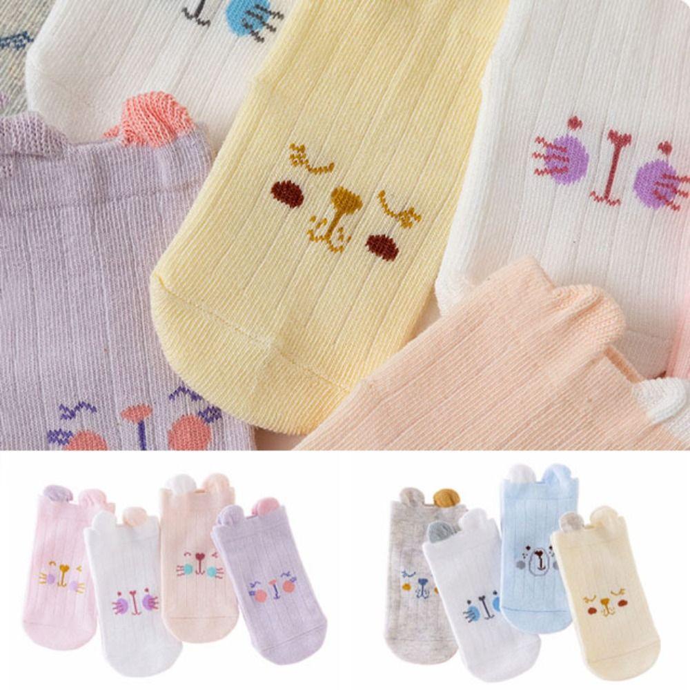 8Pairs Breathable Toddle Short Tube Socks Cat Rabbit Children Cartoon Socks  Autumn