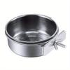 1PC Rabbit Pet Food Dish Hamster Stainless Steel Clamp-on Water Drinker Bird Feeder Parrot Feeding Bowl Cage Cup