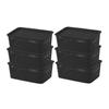 6Pcs Plastic Storage Baskets with Lid Handle Design Large Capacity Stackable Storage Container Organizer Bins