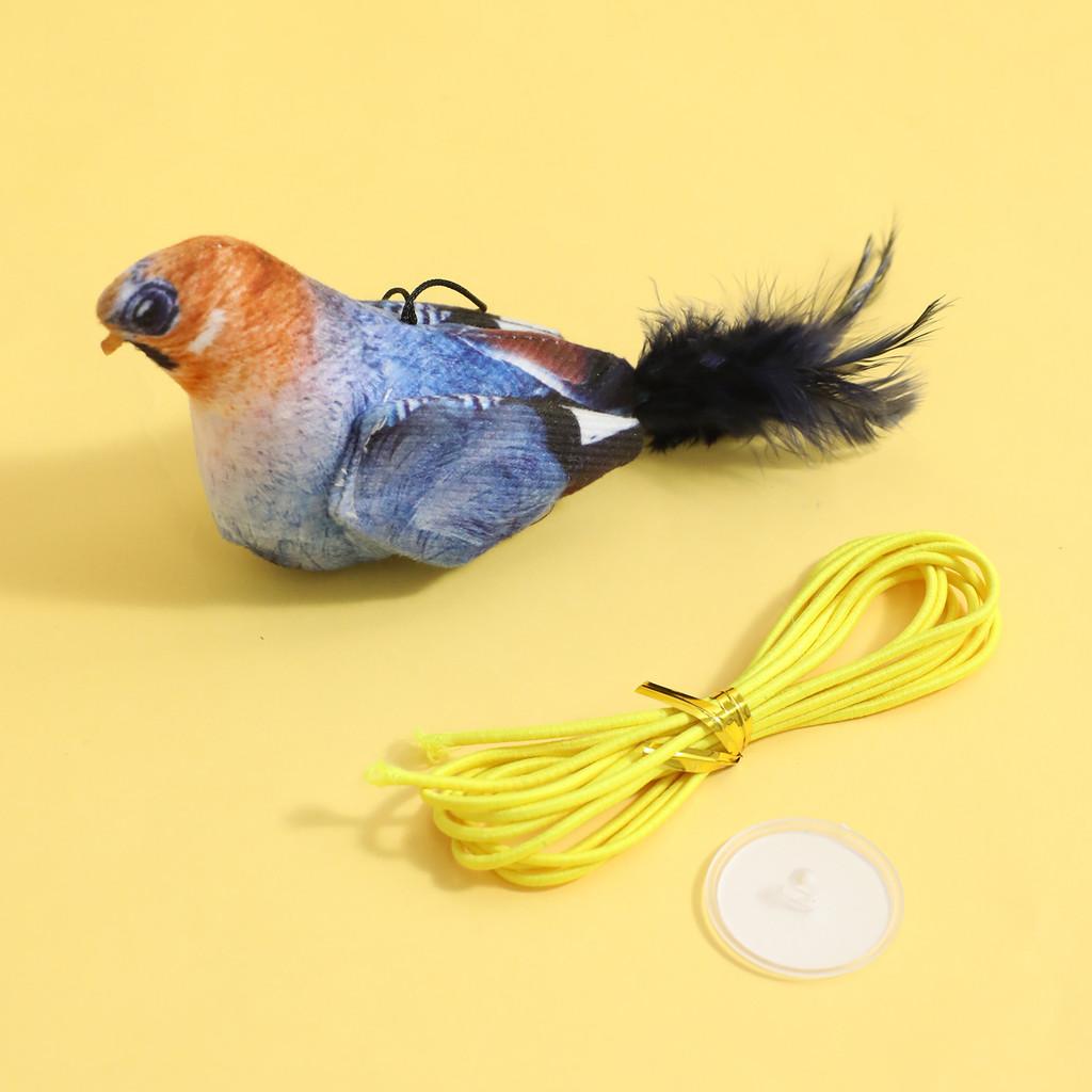 Plush Cat Toy With Suction Cup And Bionic Sound For Interactive Play