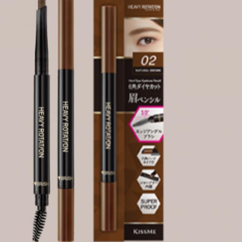 Kisme [1+1] Карандаш для бровей Kisme Heavy Rotation Hard Edge, ограниченный выпуск [Проект 1+1] Нет. 2 Натуральный Коричневый