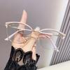 Light-sensitive discoloration plain flat mirror holder degree cat eye anti-blue light glasses glasses frame female discoloration thin European and Am