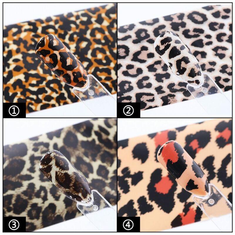 4 Leopard Pattern Nail Art Sticker Slider Transfer Foil Full Wrap Decoration