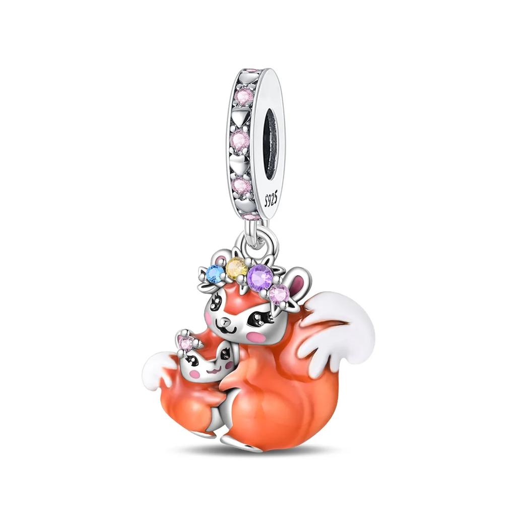 Charms Original Copper Squirrel Pendant Mother'S Day Beads Fit Bracelet Diy Fine Gift Women Delicate Jewelry Access