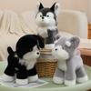 Горячая Новинка 25 см Высококачественные Реалистичные Плюшевые Игрушки для Домашних Животных Собаки Набивные Ручной Работы Шнауцер Хаски Золотистый Ретривер Кукла Мягкий Обнимающийся Щенок