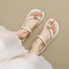 Weiwei Girl 233-2 One-word with Toe Cool Slippers Women's Summer Wear Flat-bottomed Fashion Split-toe Sandals Women's Korean Version