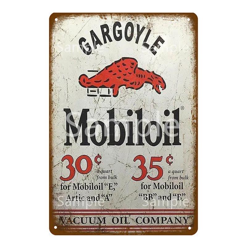 Mobil 1 Racing Моторное масло Винтажная жестяная табличка Ракета Металлическая табличка Настенный декор Для гаража Автомастерской Табличка Гонки Топливо Постер YK065