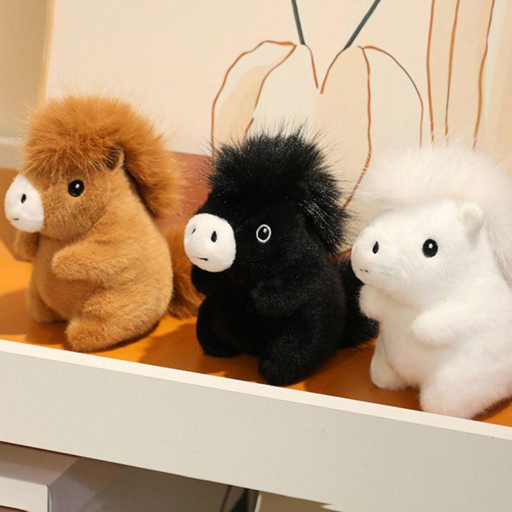 Stuffed Animal Simulation Horse Plush Toys Plush Horned Sheep Plush Doll Birthday Gift