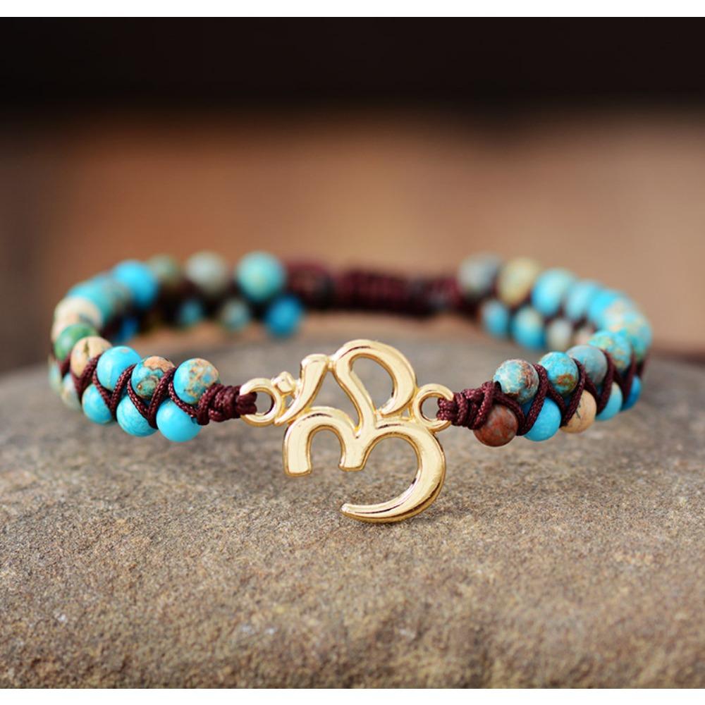 Древо Жизни Африканская Сосна Натуральный Камень Бусины Ручной работы Плетеный Йога Дружба Любовник Браслет