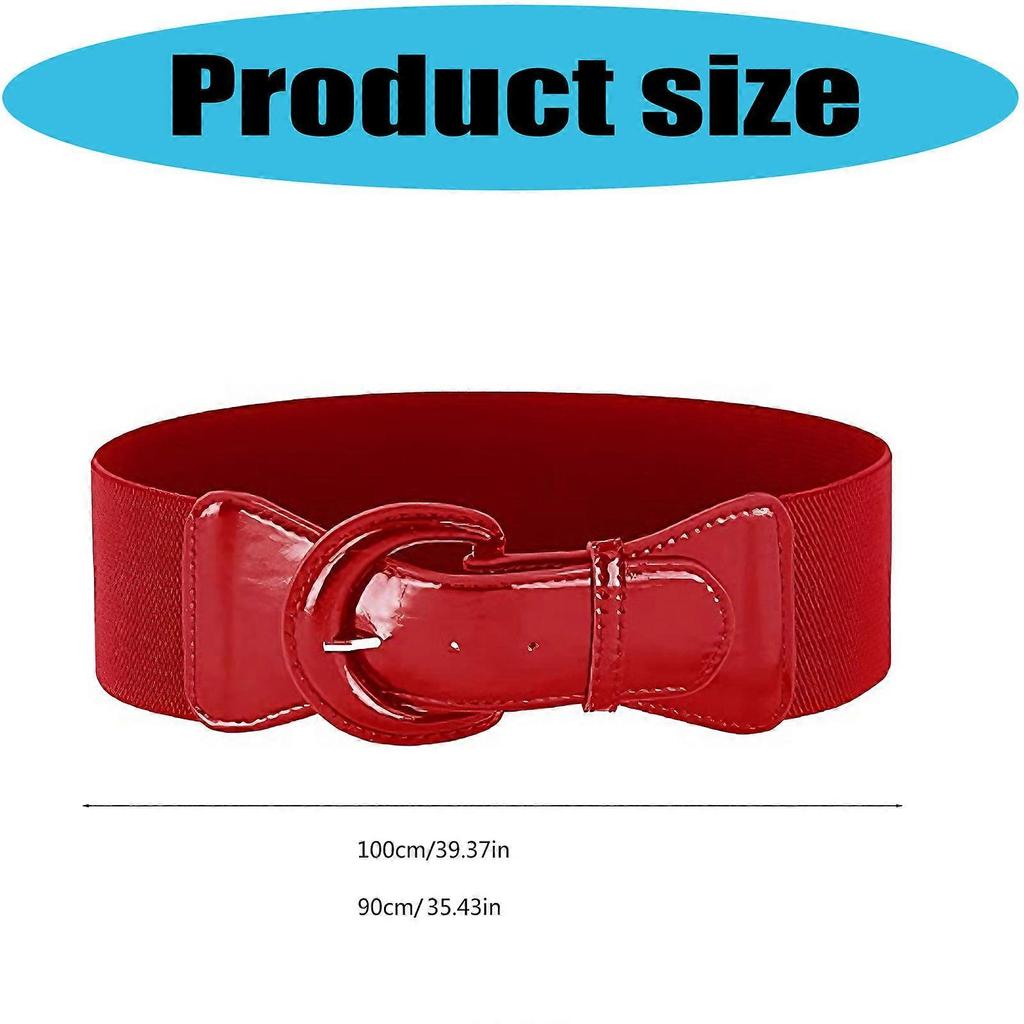 Faux Leather Decorative Waistband for Women's Dresses Elastic Buckles Adjustable Design for Fashionable Look and Comfort 90cm White