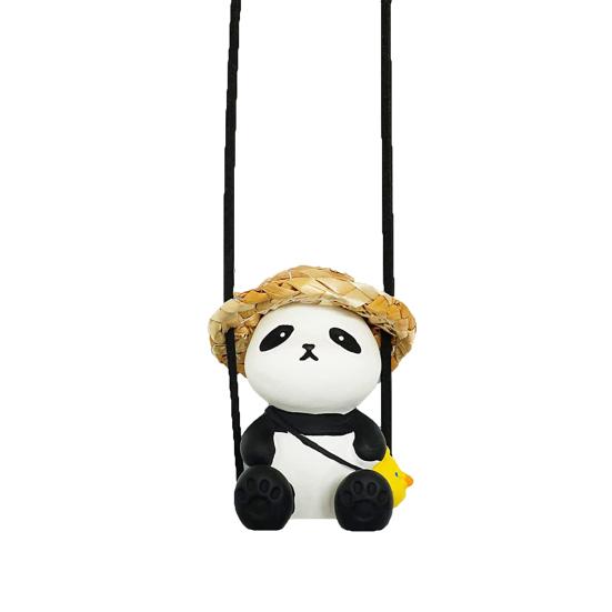 Car Rearview Mirror Pendant Realistic Decorate 3D Effect Clear Texture Auto Interior Panda Birthday Present