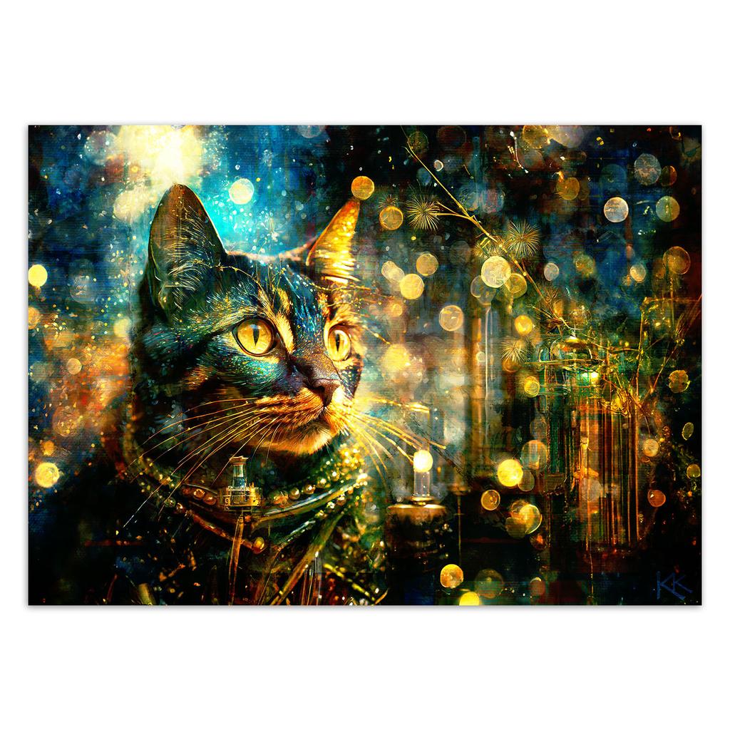 Wallpaper Cat on abstract background