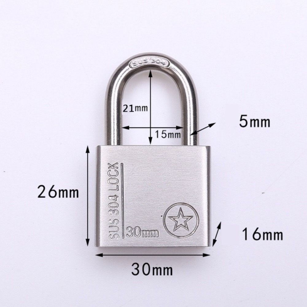 3 ключа, всепогодный навесной замок из нержавеющей стали 304, прочный, устойчивый к ржавчине, навесной замок для ворот, 30/40/50/60 мм, противоугонный замок для спортзала, садового сарая