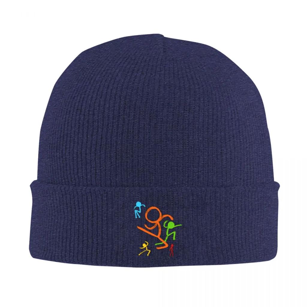 New Alan Becker Five Stick Figures With Fire Mouse Pickaxe Knitted Cap Hip Hop Bonnet Hat Autumn Winter Outdoor Beanies For Unis