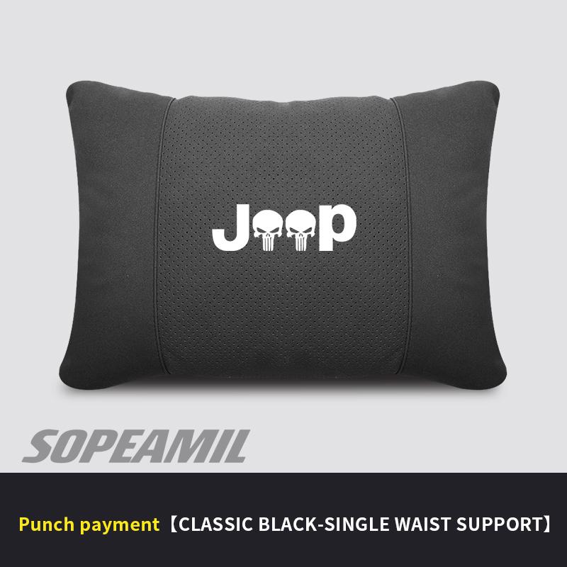 Car Suede Headrest Pillow For Jeep Compass Gladiator Patriot Commander Wrangler JK JL Grand Cherokee Renegade Seat Waist Cushion ALQ1
