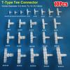 10Pcs 3-2-3mm To 14-10-14mm 3 Way Connector Plastic Hose Fittings for Aquarium Fish Tank Fittings